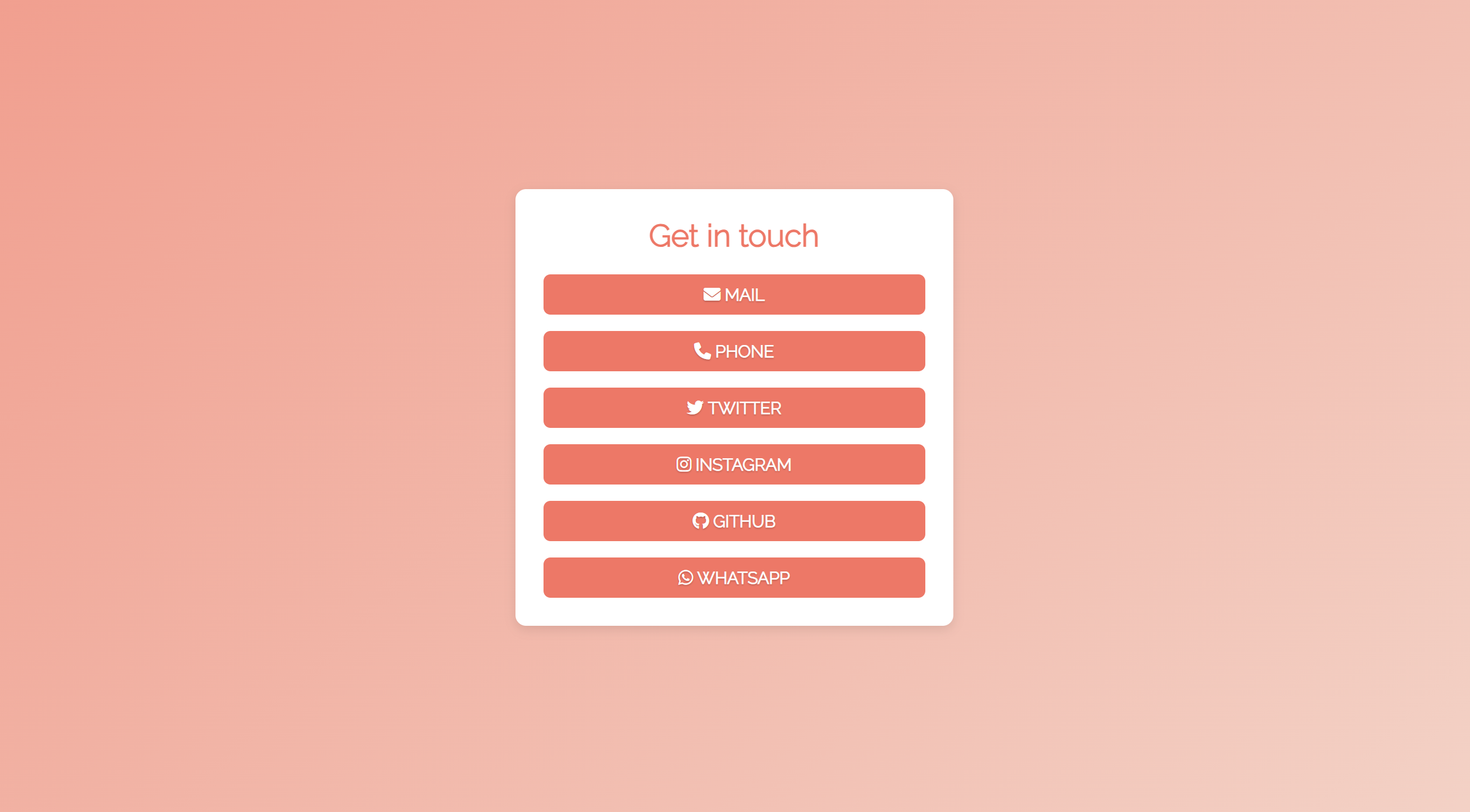 Contact Card website